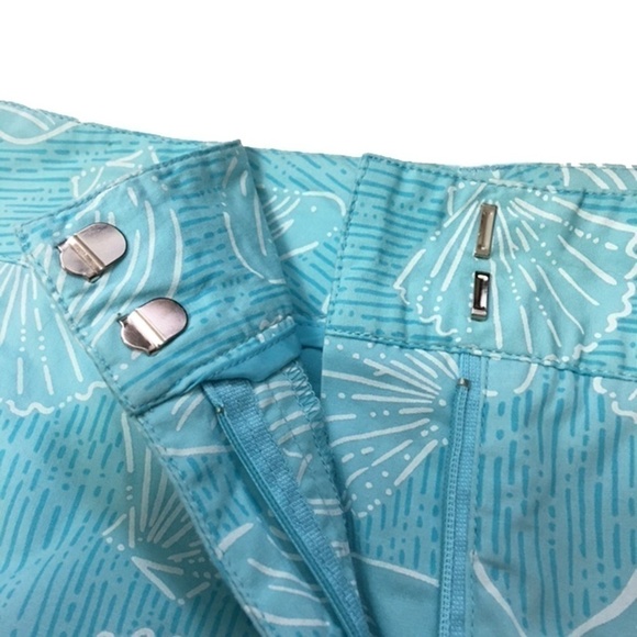 LILLY Pulitzer Seashell Print Cropped Pant Capri Cotton White Label Vintage - Picture 3 of 11